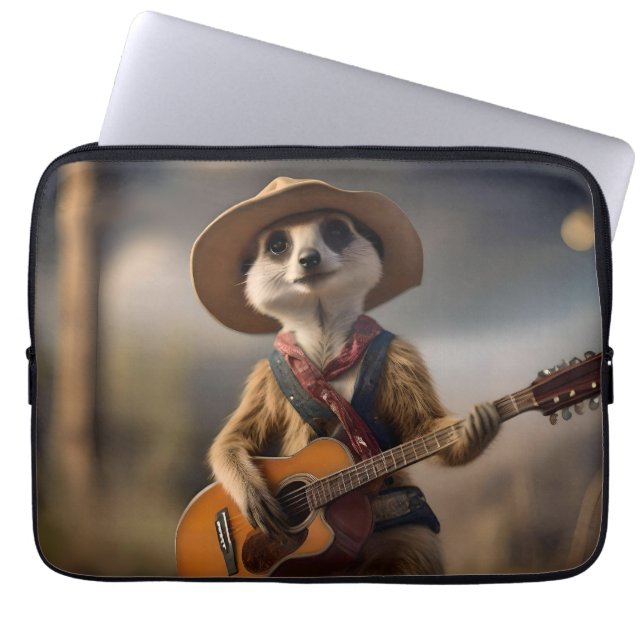 Melodies of the Savanna A Meerkat Guitar Sergranat Laptop Fodral (Framsidan)
