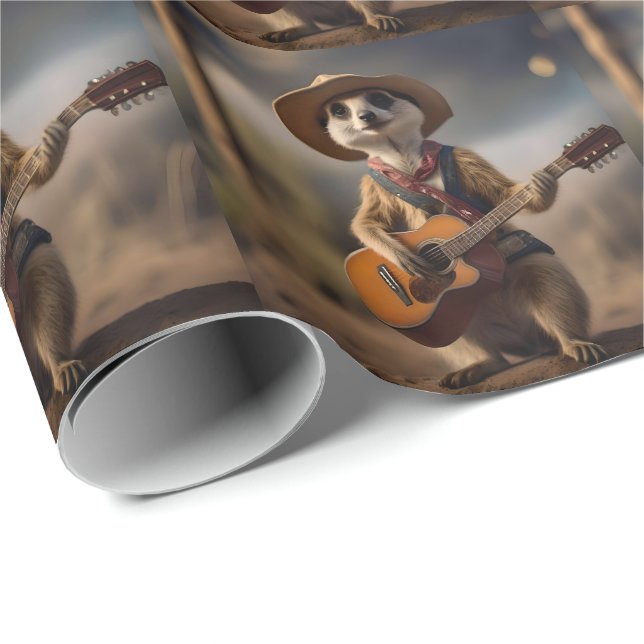 Melodies of the Savanna A Meerkat Guitar Sergranat Presentpapper (Rullad Hörn)