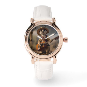 Melodies of the Savanna: Meerkat Guitar Sergranat Armbandsur