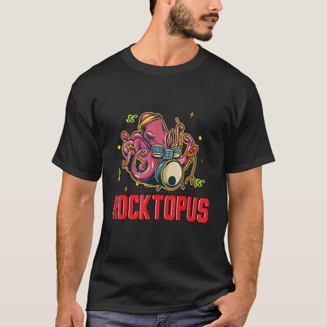 Melodious åttalimbed Rocktopus Harmonic Kraken T Shirt (Framsida)