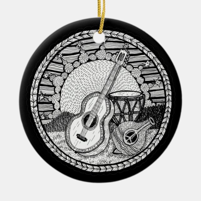 Melodisk förtrollningprydnad julgransprydnad keramik (Framsidan)