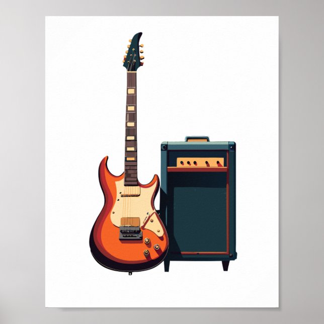 Melody Electrical Guitar and amplifier Poster (Framsidan)