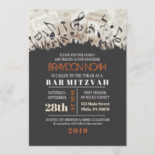 MELODY FÖR DEN Bat mitzvah inbjudan till TORAH Pub