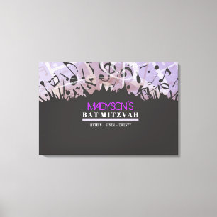 MELODY FÖR DET Bat mitzvah anslagstavlan TORAH Pu Canvastryck