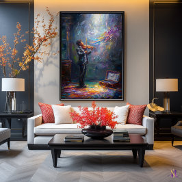 Melody in Light - Expressive Violin Contemporary Poster