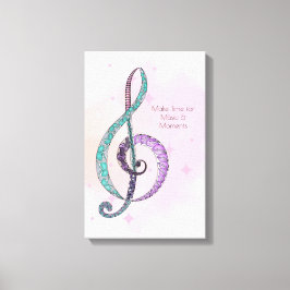 Melody in Line & Färg treble clef inlindad canvas