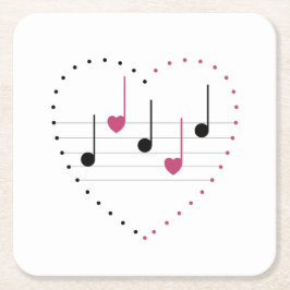 Melody of Kärlek Underlägg Papper Kvadrat