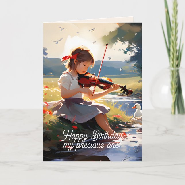 MELODY OF LOVE YOUNG GIRL BIRTHDAY CARD TACK KORT (Framsida)