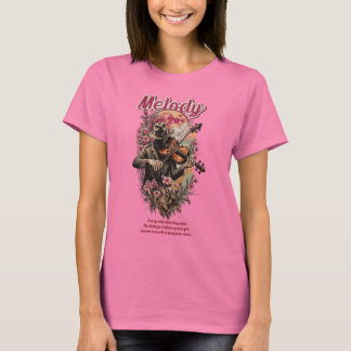 Melody of the Sleepless Måne Artistic Violin Ser T Shirt