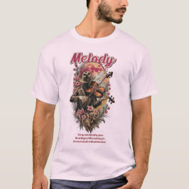 Melody of the Sleepless Måne Artistic Violin Ser T Shirt