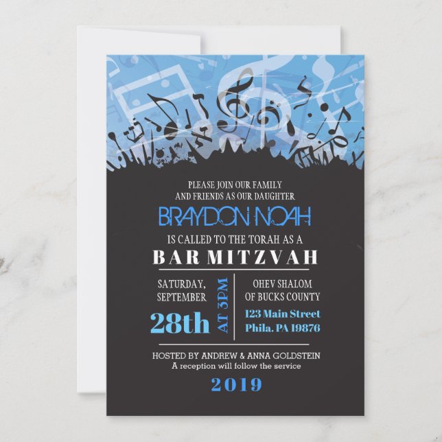 MELODY of the TORAH Pub Bat mitzvah Investigation Inbjudningar (Framsida)