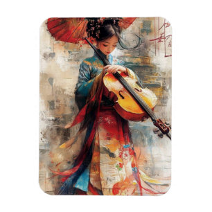 "Melody of Tradition: The Harmony of Art and Music Magnet