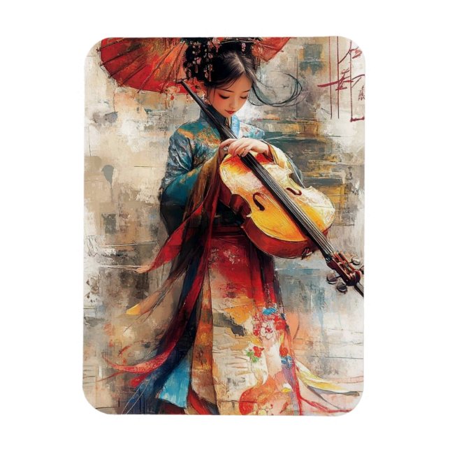 "Melody of Tradition: The Harmony of Art and Music Magnet (Vertikal)