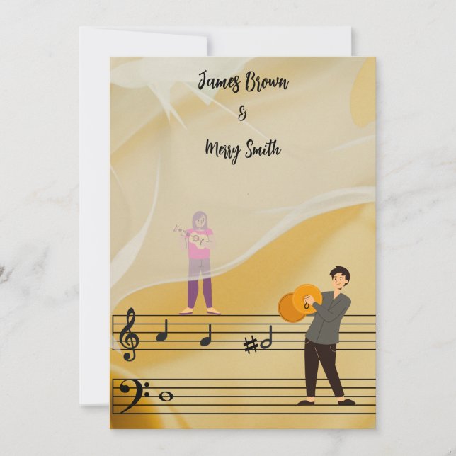 Melody of Us bröllop Inbjudningar (Framsida)