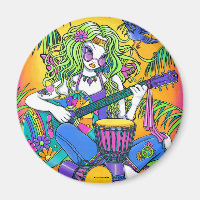 "Melody" Rainbow Guitar Hippie Fairy Magnet