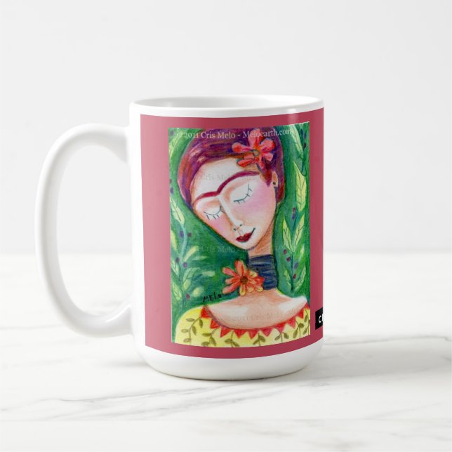 MeloEarth frida kahlo i grönt kaffe kopp (Vänster)