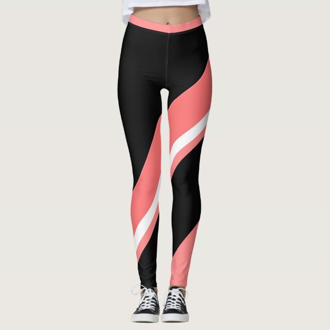 Melon Black Färg block Women's Leggings (Framsida)