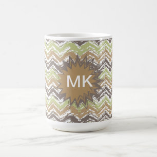 Melon Brandy Scribble ZigZag Mönster Kaffemugg