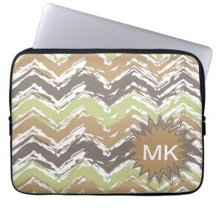Melon Brandy Scribble ZigZag Mönster Laptop Sleeve
