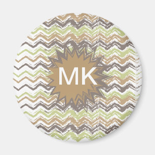 Melon Brandy Scribble ZigZag Mönster Magnet