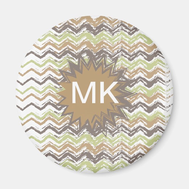 Melon Brandy Scribble ZigZag Mönster Magnet (Framsidan)