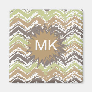 Melon Brandy Scribble ZigZag Mönster Magnet