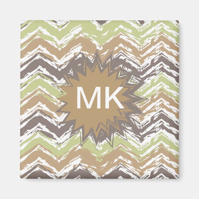 Melon Brandy Scribble ZigZag Mönster Magnet (Framsidan)