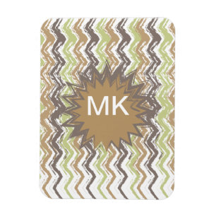 Melon Brandy Scribble ZigZag Mönster Magnet