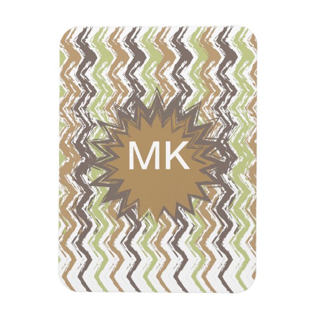 Melon Brandy Scribble ZigZag Mönster Magnet (Vertikal)