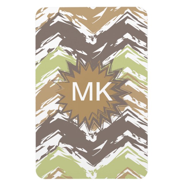 Melon Brandy Scribble ZigZag Mönster Magnet (Vertikal)