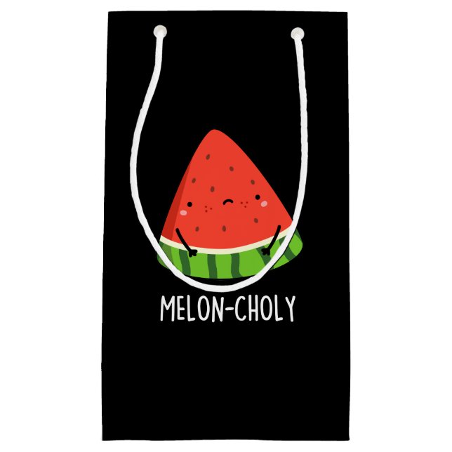 Melon-choly Funny Ledsen Watermelon Pun Mörk BG (Framsidan)