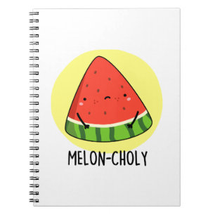 Melon-choly Roligt Sorgligt Vattenmelon Puns Anteckningsbok