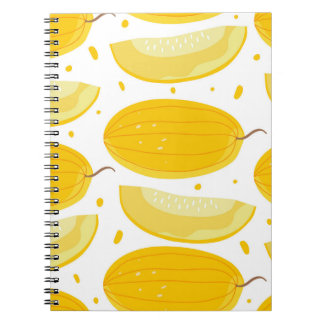 Melon Doodle Fruit Vintage Design Anteckningsbok