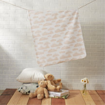 Melon Dreamtime Watercolor Clouds Baby Blanket