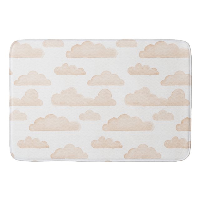 Melon Dreamtime Watercolor Clouds Bath Mat Badrumsmatta (Framsidan)