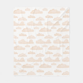 Melon Dreamtime Watercolor Clouds Fleece Blanket