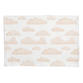Melon Dreamtime Watercolor Clouds Pillowcase