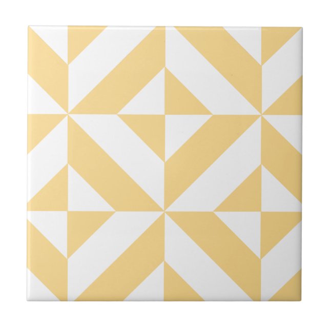 Melon Geometrisk Art Deco Kakelplatta (Framsidan)