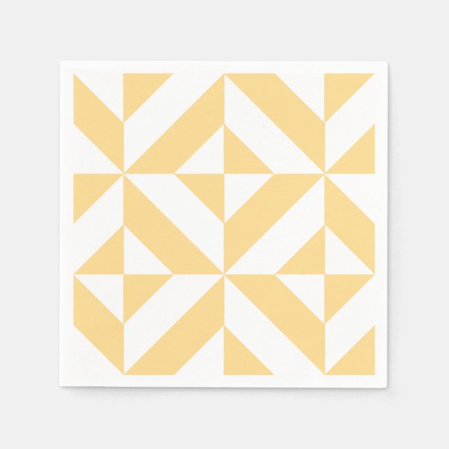 Melon Geometrisk Art Deco Pappersservett (Framsidan)