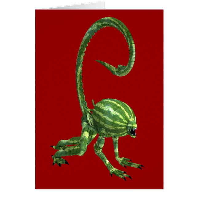 Melon Head Creature Hälsningskort (Framsidan)