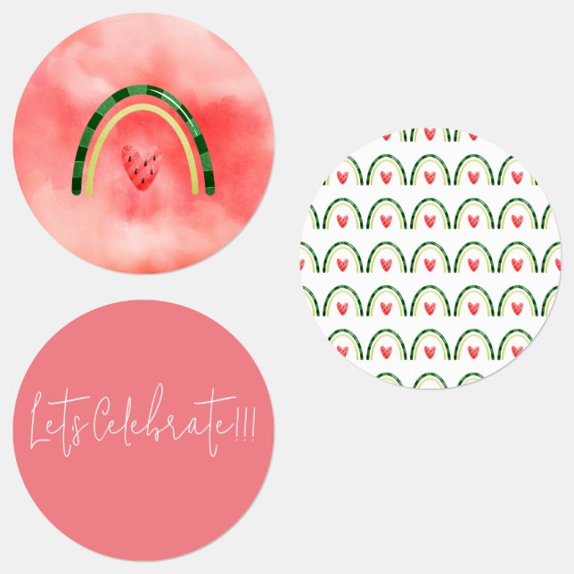 Melon Heart Watermelon Birthday Sticker (Grupp)