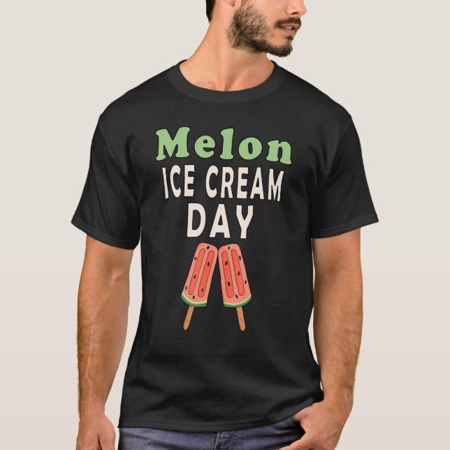 Melon Ice Cream Day Melon Costume T Shirt (Framsida)