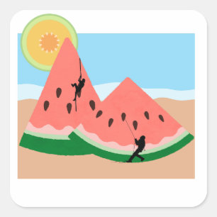 Melon Kliber Cute Stickers Fyrkantigt Klistermärke
