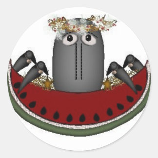 Melon & Kråkas Sticker Runt Klistermärke