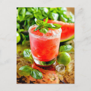 Melon Lime Cooler - Summer Cocktail Helg Vykort