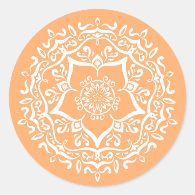Melon Mandala Runt Klistermärke (Framsida)