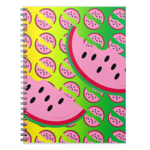 Melon Mania Roligt Rainbow Watermelon Mönster Anteckningsbok
