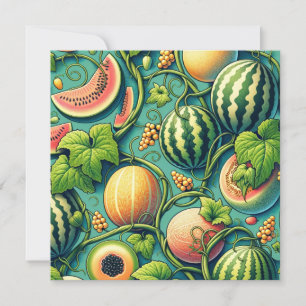 Melon Medley: Ett Vibrant Vineyard Patchwork Inbjudningar