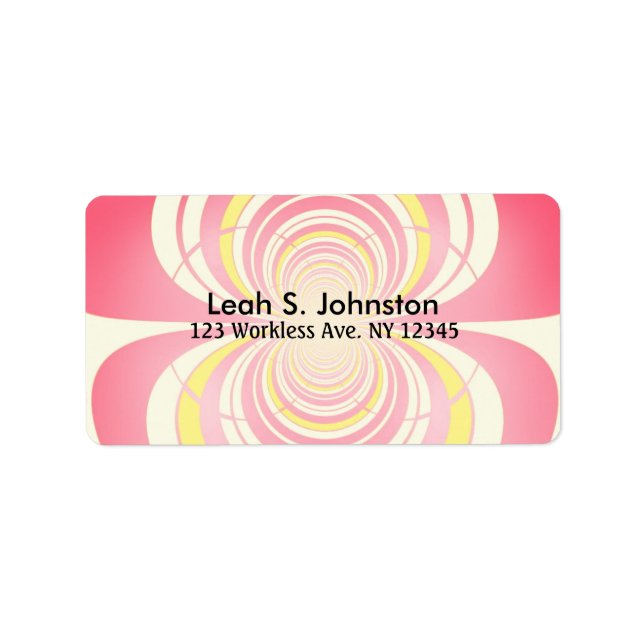 Melon och Gult Spiral Mönster Adressetikett (Framsidan)