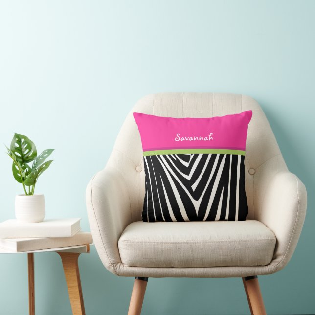 Melon och Rosa Personlig Stilren Zebra Kuddcover Kudde (Stol)